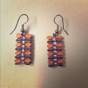 Wooden beaded earrings